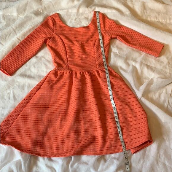 Miami salmon pink fit and flare mesh overlay ballerina dress, small - Picture 3 of 7